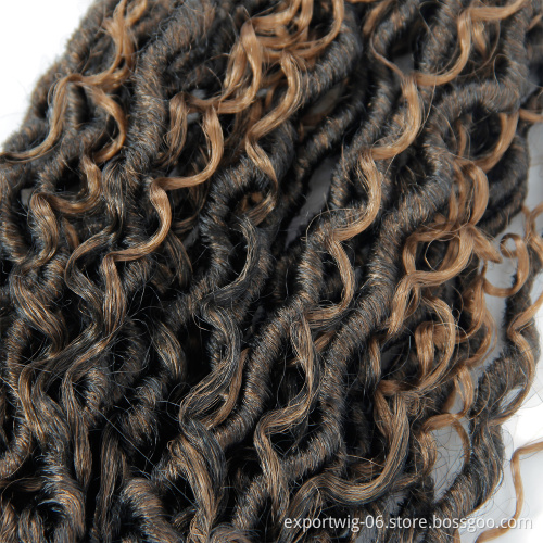 14Inch 18InchGoddess Faux Locs Synthetic Braids Crochet Braid Hair River Locs With Curly End Pre Looped Braiding Hair Extensions